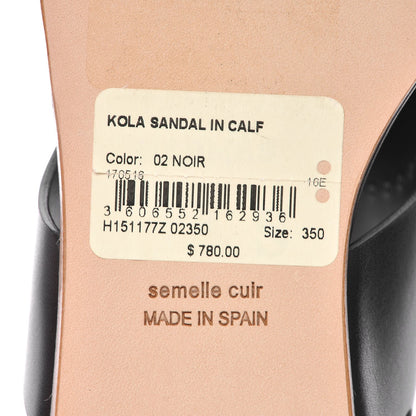 Hermes Calfskin Kola Sandals 35 Black 7 of 11