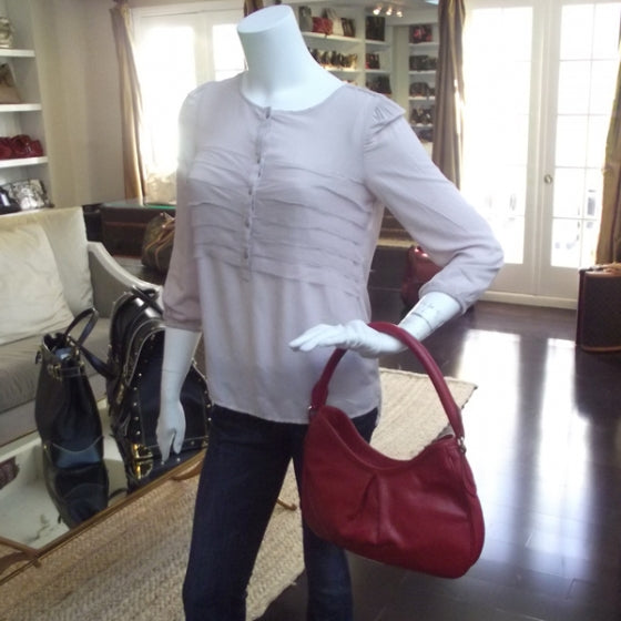 Leather Hernville Small Hobo Red