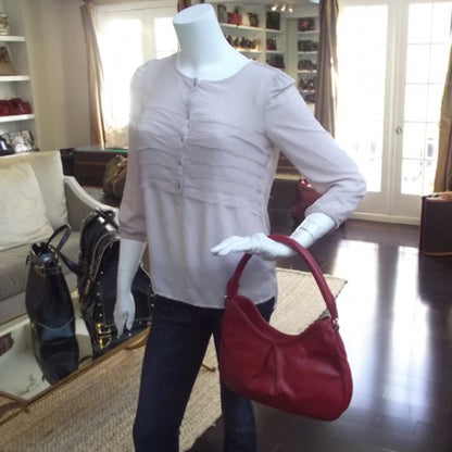 Burberry Leather Hernville Small Hobo Red 2 of 11