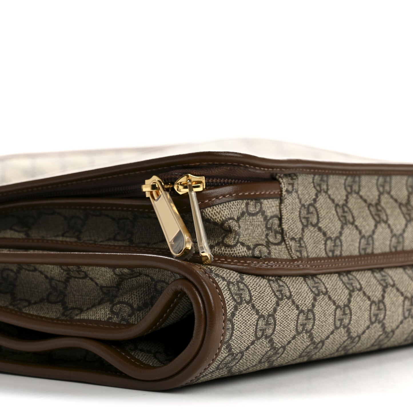 GG Supreme Monogram Azalea Calfskin Retro Interlocking G Garment Bag Beige Ebony Brown Sugar