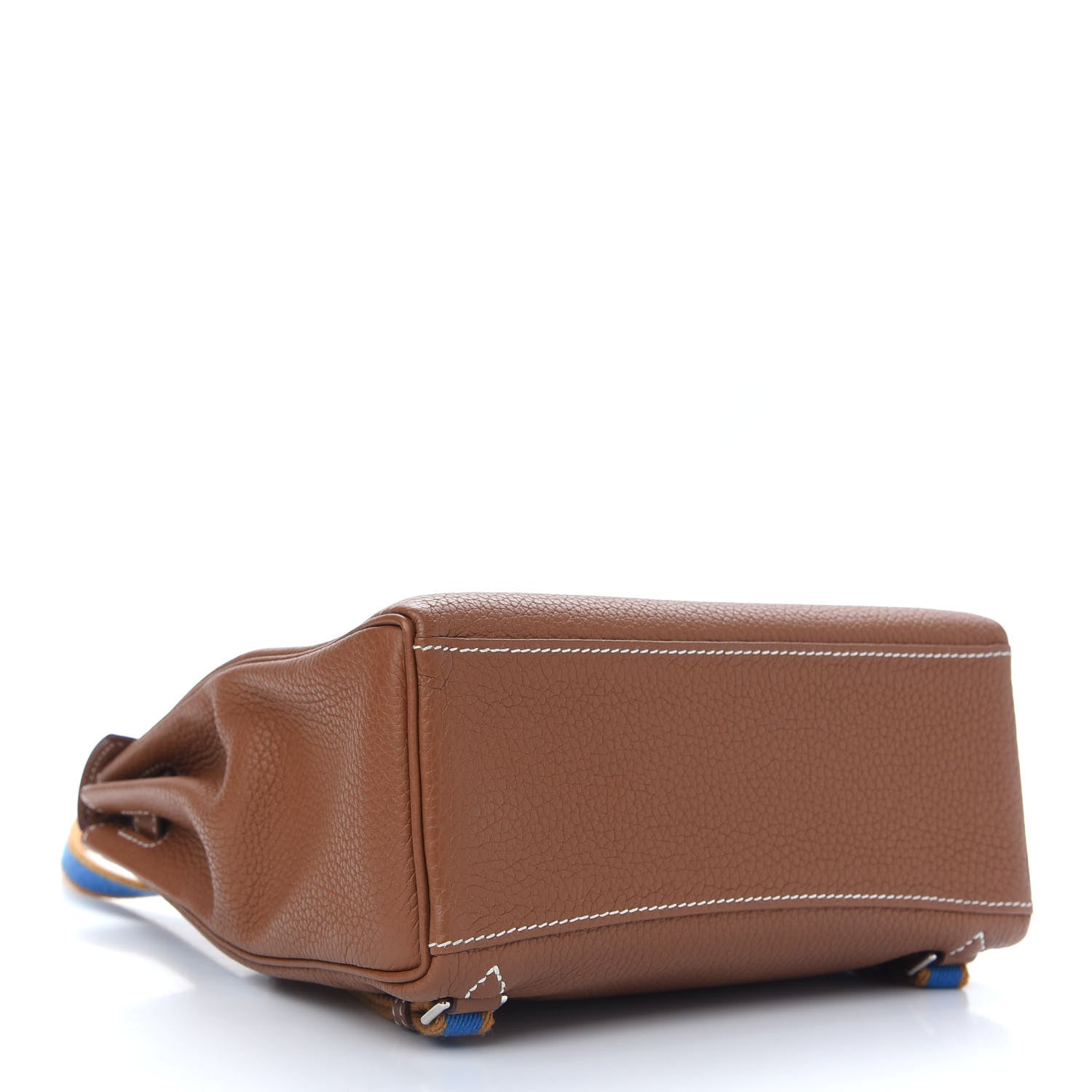 Hermes Taurillon Clemence Kelly Amazone Ado Backpack 22 Gold Bleu Zellige Caramel 4 of 11