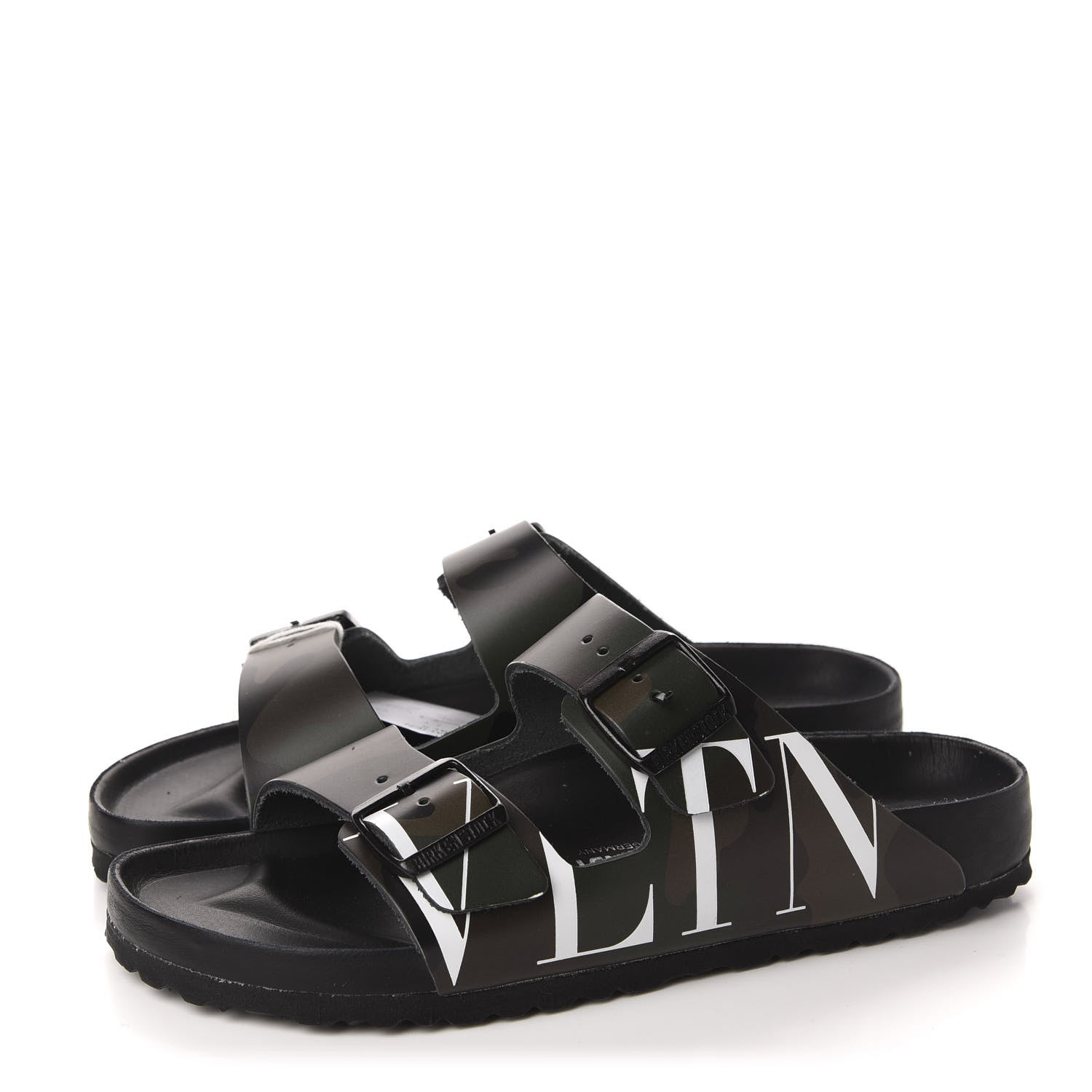 Valentino Garavani Calfskin VLTN Birkenstock Slide Sandals 41 Black 3 of 8