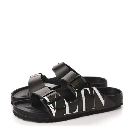 Valentino Garavani Calfskin VLTN Birkenstock Slide Sandals 41 Black 3 of 8
