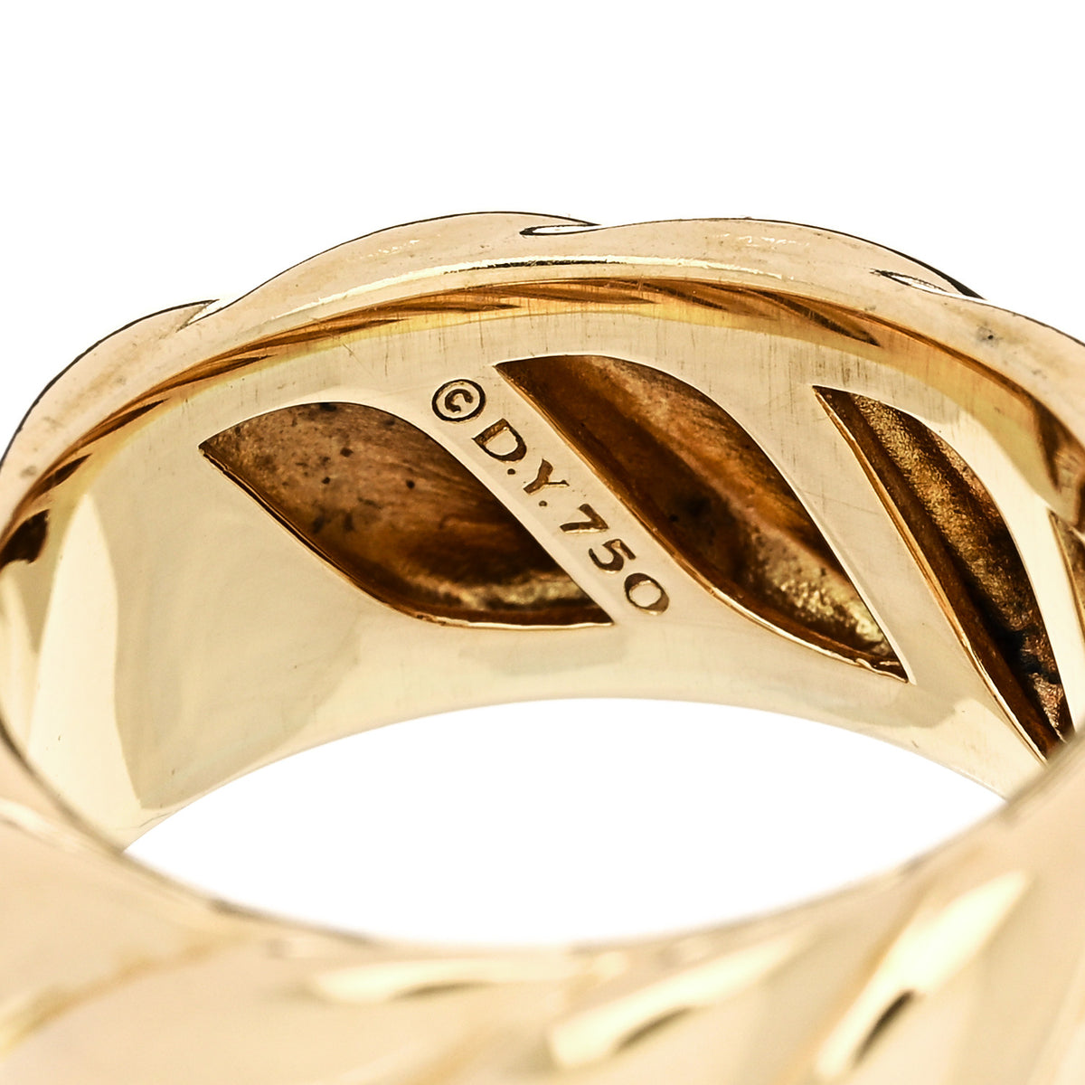 18K Yellow Gold 9mm Sculpted Cable Band Ring 52 6