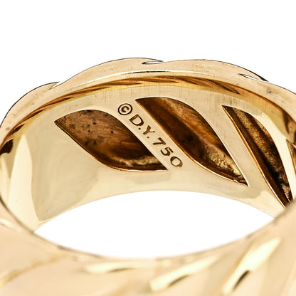 David Yurman 18K Yellow Gold 9mm Sculpted Cable Band Ring 52 6 4 of 4