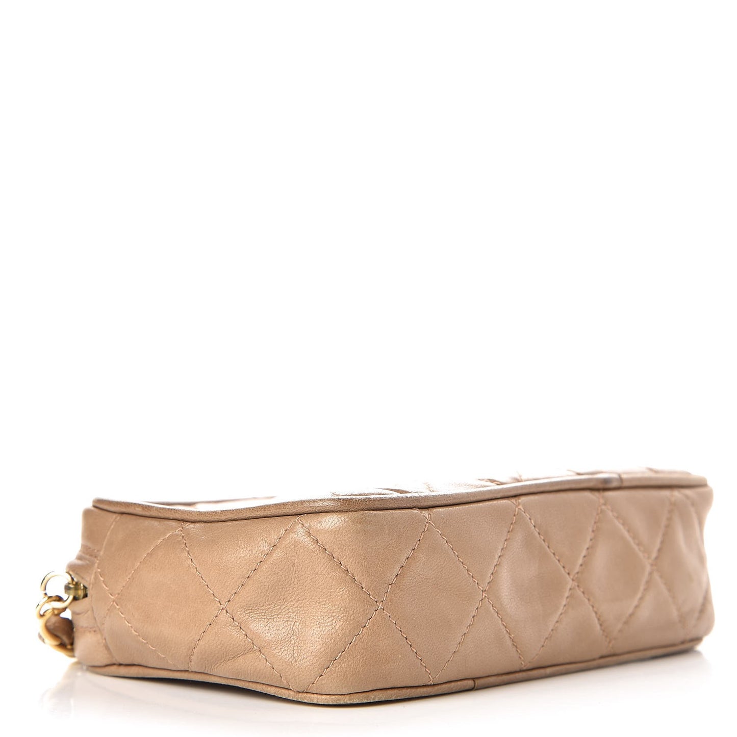 Lambskin Quilted Camera Case Beige
