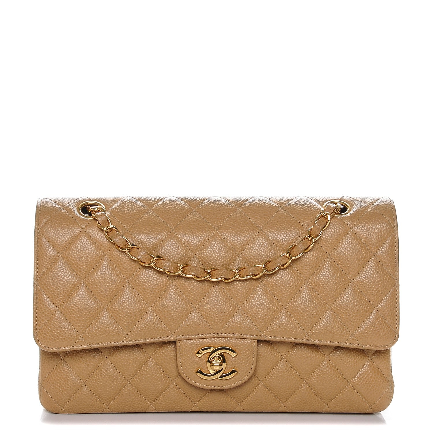 Chanel Caviar Quilted Medium Double Flap Beige 1 of 7