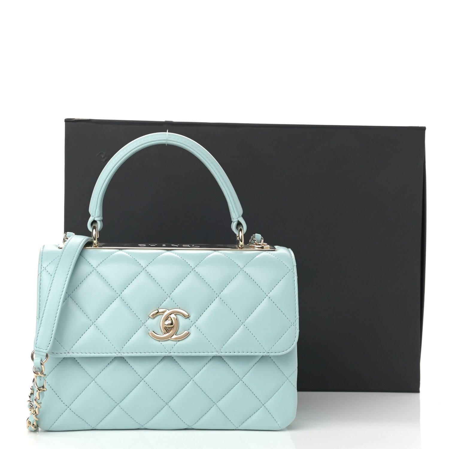 Chanel Lambskin Quilted Small Trendy CC Flap Dual Handle Bag Light Blue 12 of 12