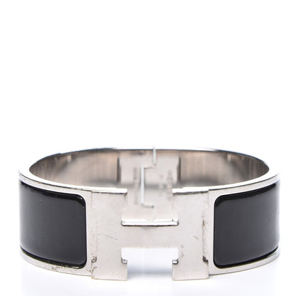Hermes Enamel Wide Clic Clac H Bracelet PM Black 1 of 4