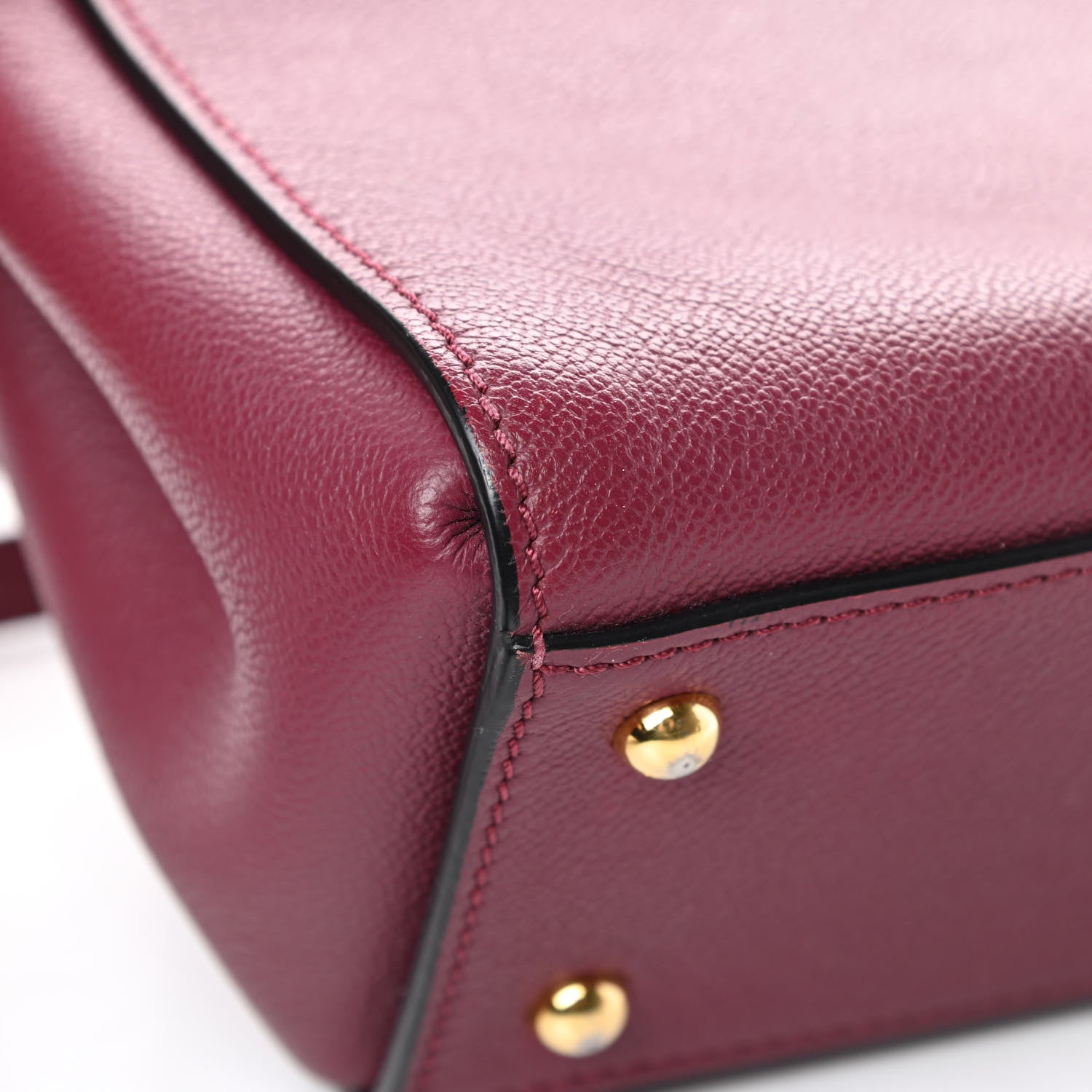 Burberry Soft Grain Calfskin Small Buckle Tote Dark Plum 13 of 22