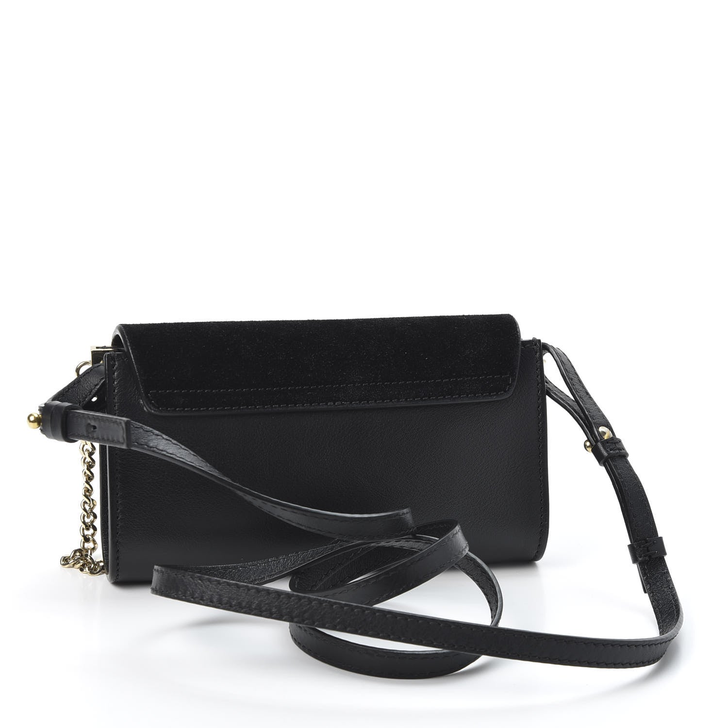 Chloe Suede Calfskin Mini Faye Shoulder Bag Black 2 of 9