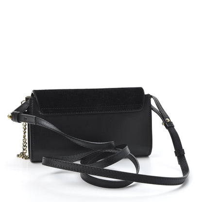 Chloe Suede Calfskin Mini Faye Shoulder Bag Black 2 of 9