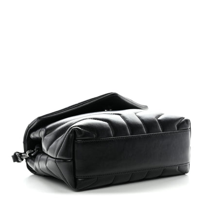 Saint Laurent Calfskin Y Quilted Monogram Monochrome Toy Loulou Crossbody Bag Black 4 of 10