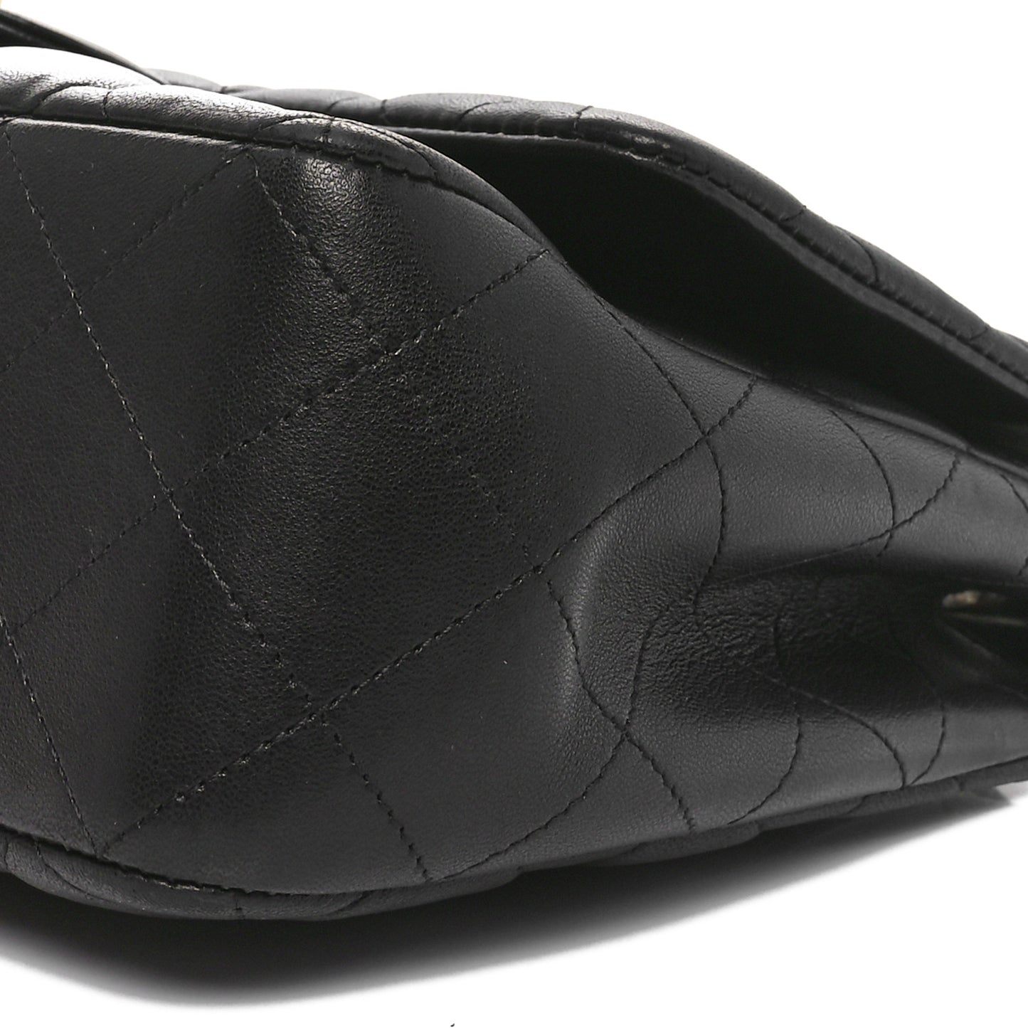 Lambskin Quilted Jumbo Single Flap Black