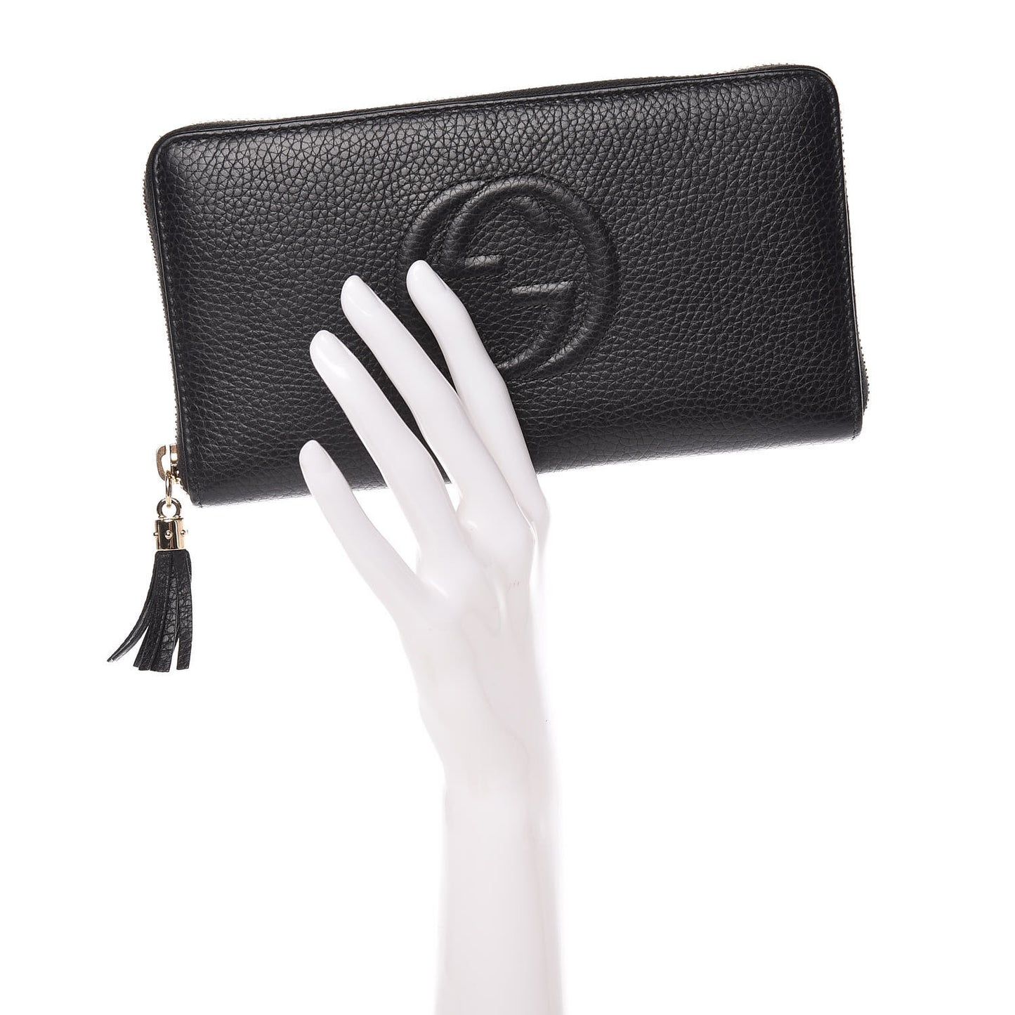 Calfskin Soho Zip Around Wallet Black