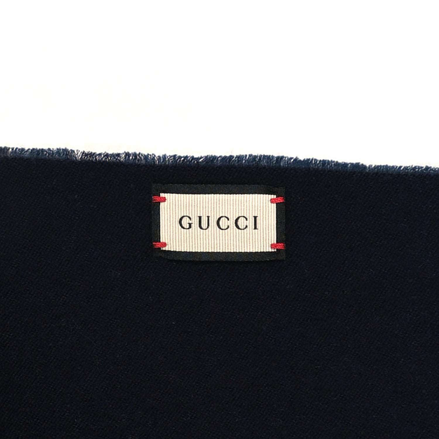 Gucci Wool Cotton GG Monogram MHerry Scarf White 3 of 3