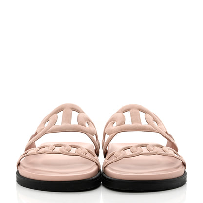 Hermes Suede Goatskin Extra Sandals 41 Rose Opaline 2 of 10