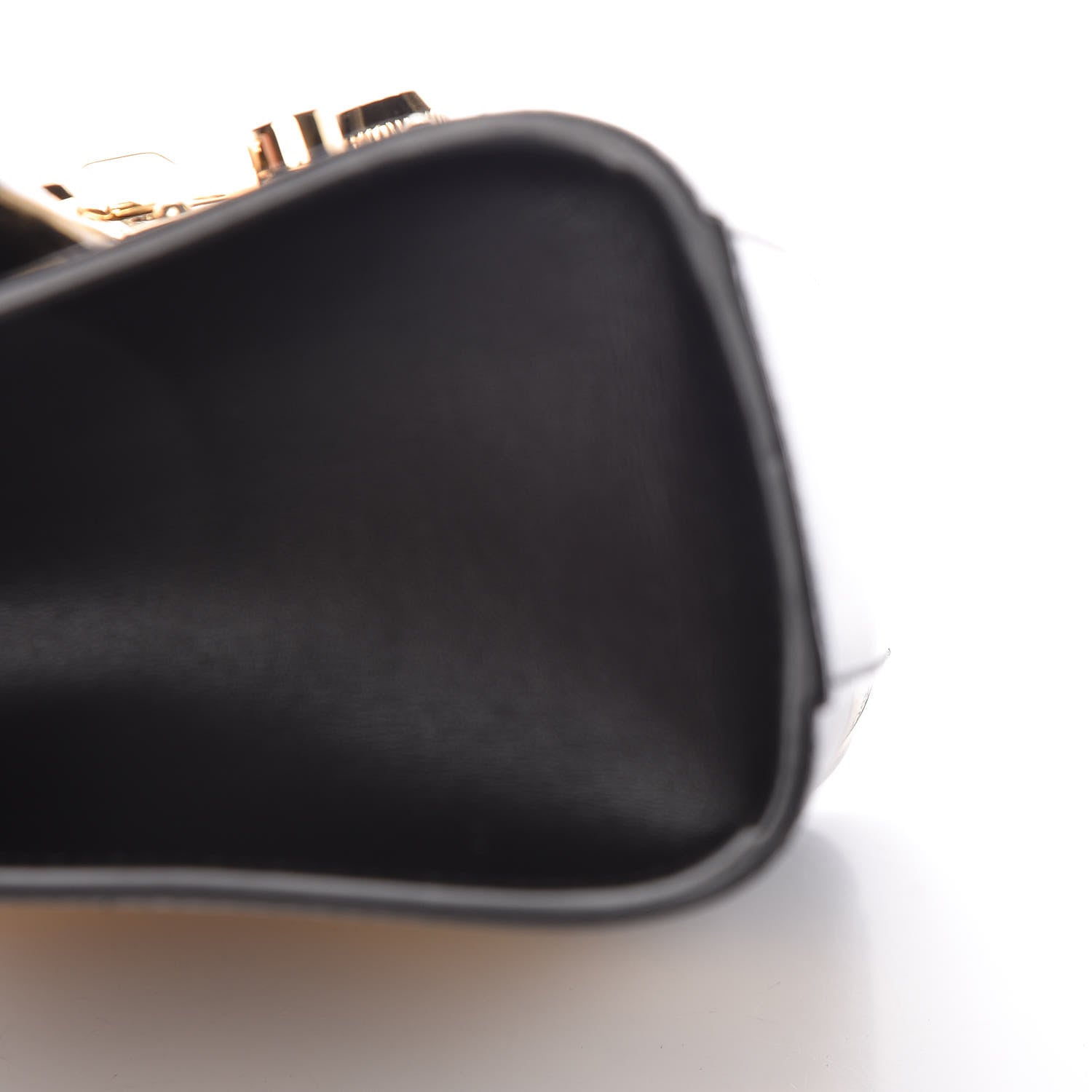 Gucci Calfskin GG Supreme Monogram Small Padlock Shoulder Bag Black Gold 10 of 13