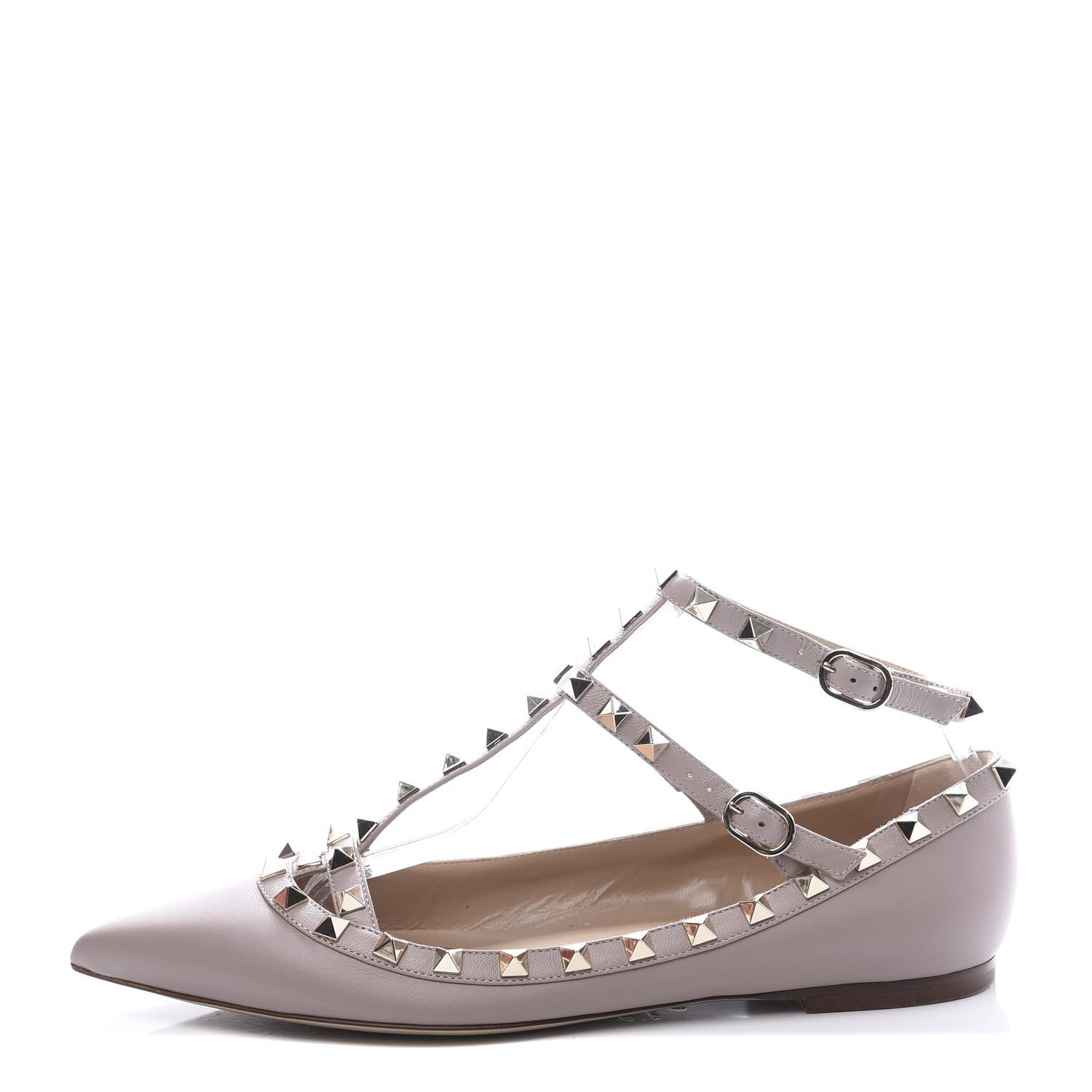 Valentino Garavani Nappa Rockstud Cage Ballerina Flats 39 Poudre 1 of 11