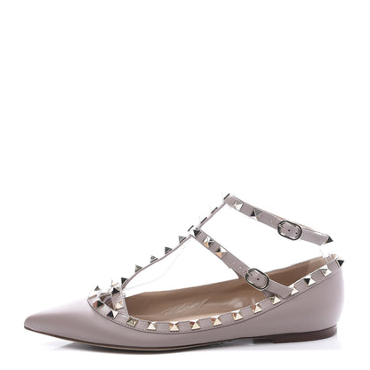 Valentino Garavani Nappa Rockstud Cage Ballerina Flats 39 Poudre 1 of 11