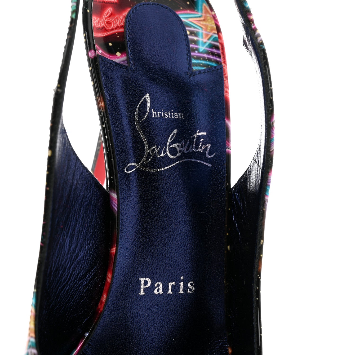 Christian Louboutin Patent Starlight Hot Chick Slingback Alta 120 Pumps 37.5 Multicolor 6 of 7