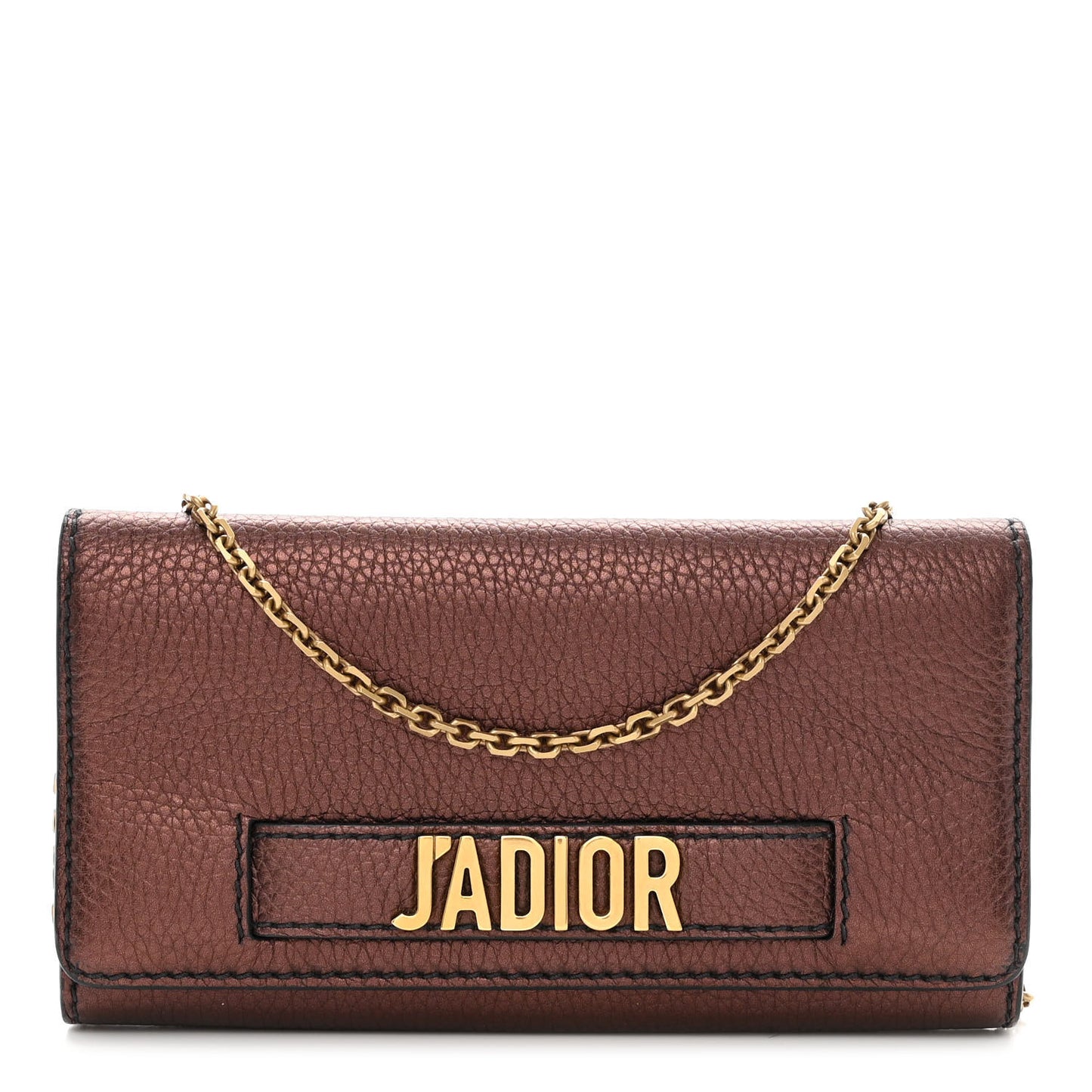 Metallic Calfskin J'adior Croisiere Chain Wallet