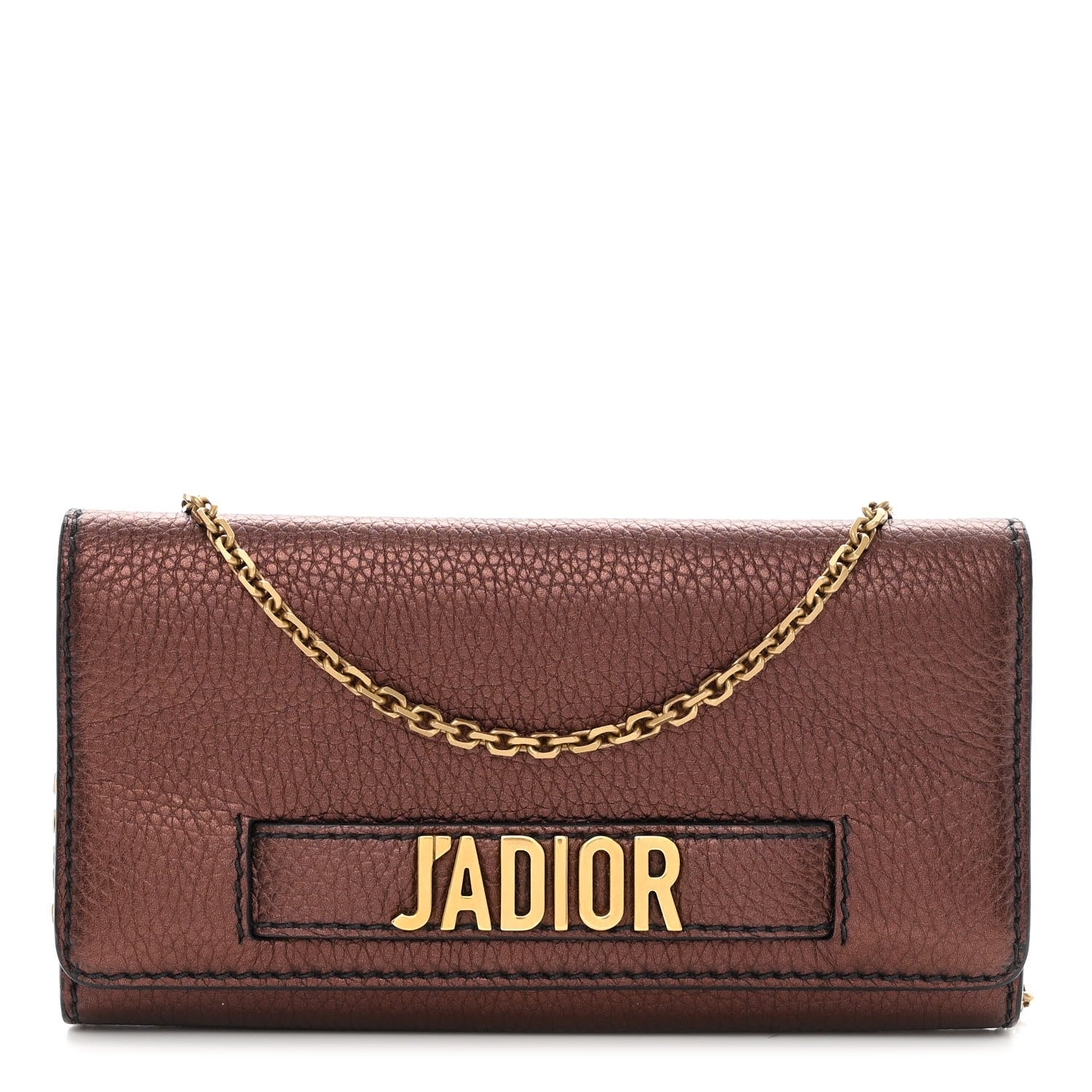 Christian Dior Metallic Calfskin J'adior Croisiere Chain Wallet 1 of 9
