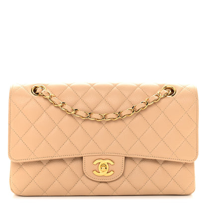 Chanel Caviar Quilted Medium Double Flap Beige 1 of 10