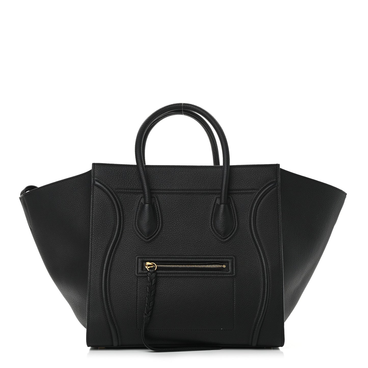 Grained Calfskin Medium Phantom Luggage Black