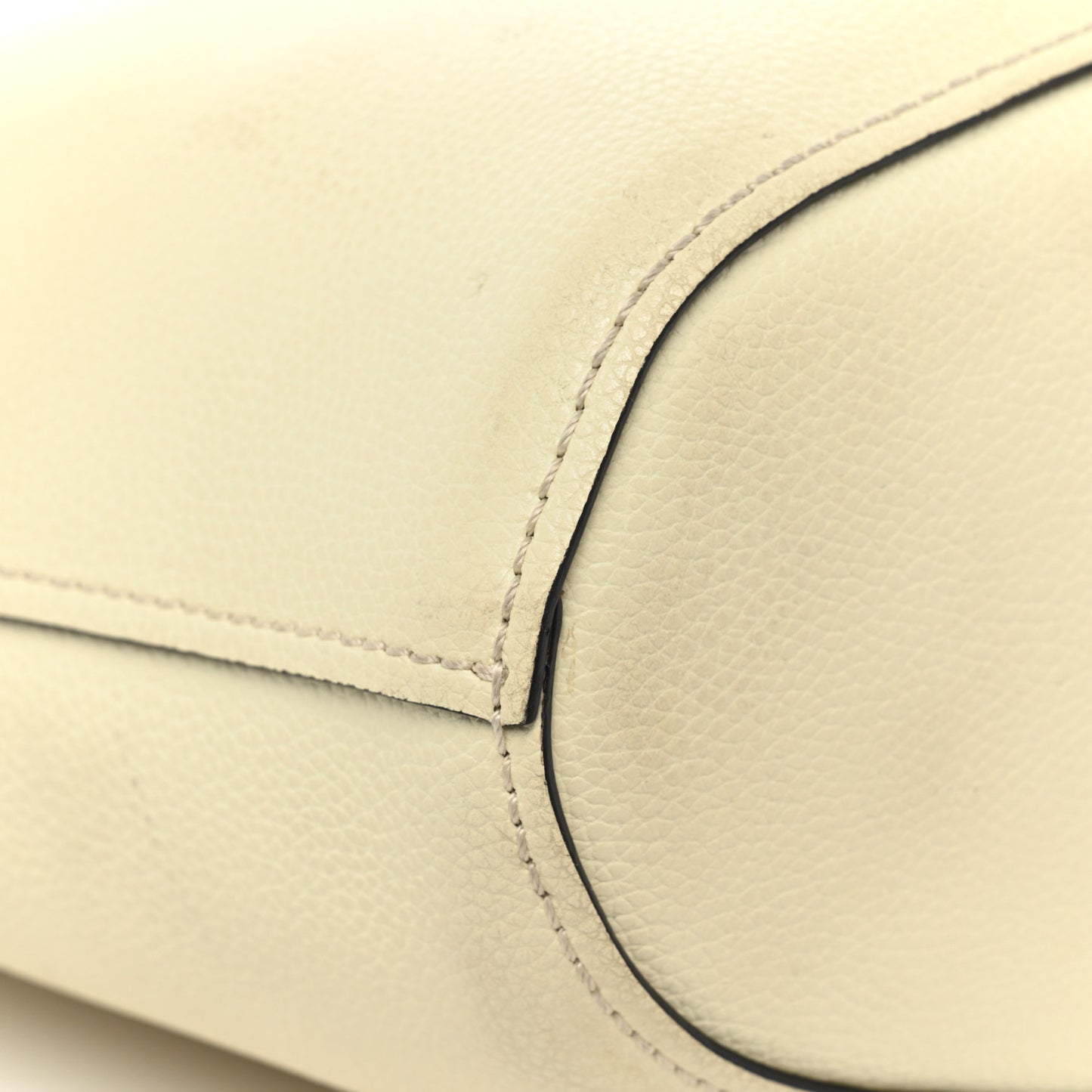 Smooth Grained Calfskin Small Aby Tote White