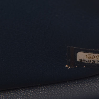 Chanel Metallic Caviar Quilted Jumbo Double Flap Dark Blue 8 of 8