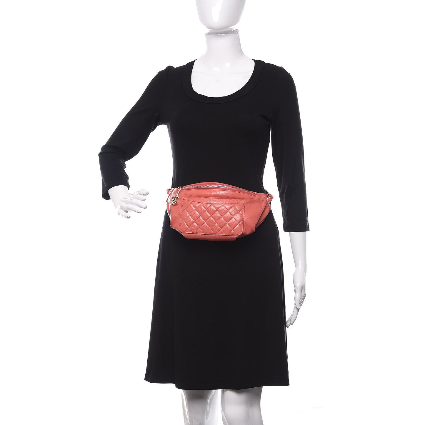 Crumpled Glazed Lambskin Quilted Waist Bag Fanny Pack Pink