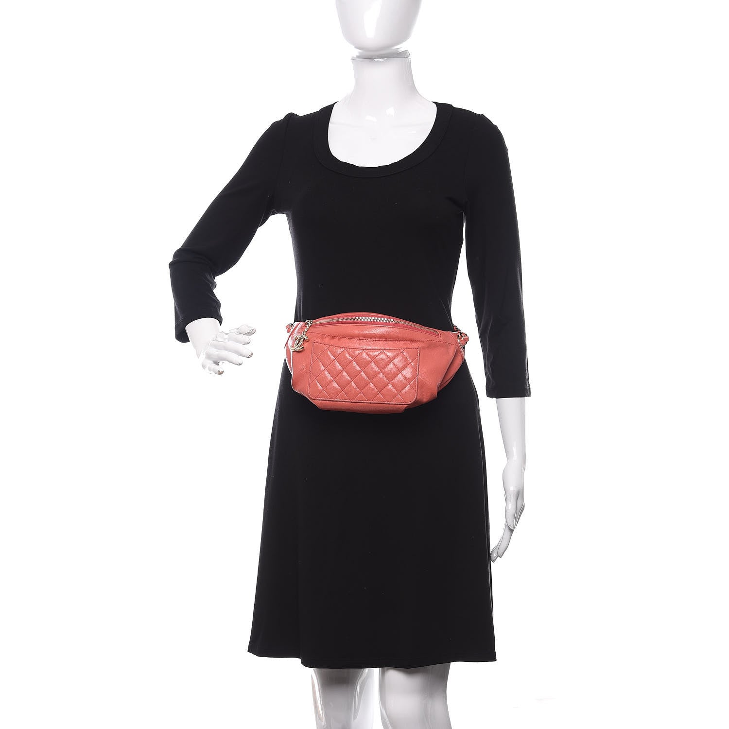 Chanel Crumpled Glazed Lambskin Quilted Waist Bag Fanny Pack Pink 2 of 14