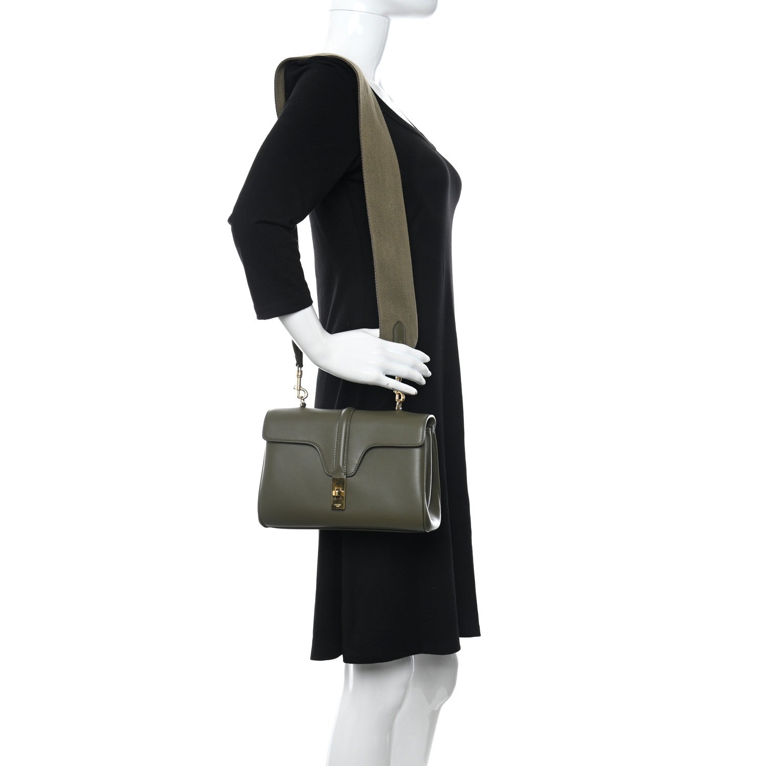 Celine Smooth Calfskin Teen 16 Crossbody Bag Army Green 2 of 12