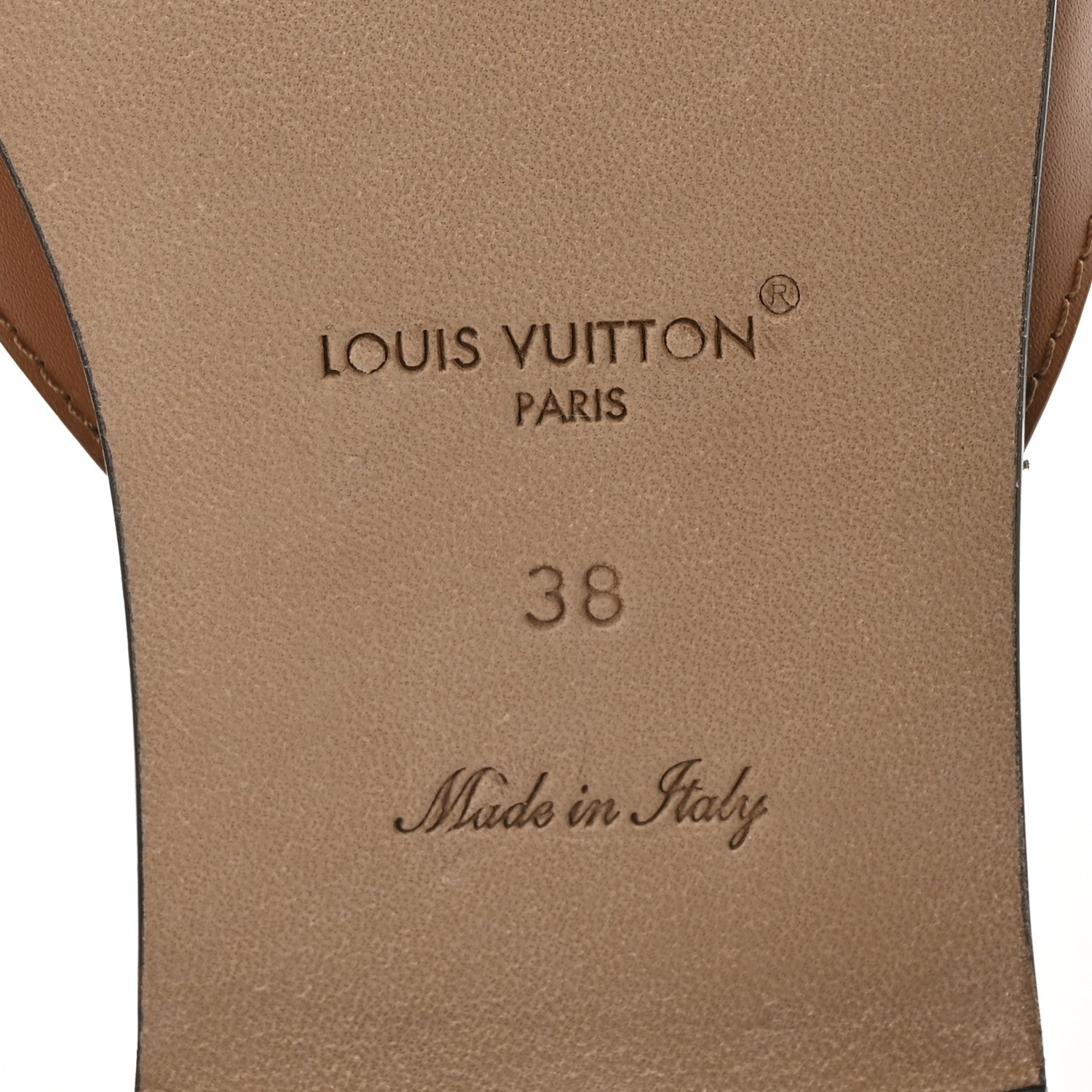 Louis Vuitton Calfskin LV Isola Flat Sandals 38 Tan 7 of 8