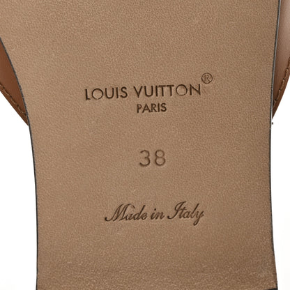 Louis Vuitton Calfskin LV Isola Flat Sandals 38 Tan 7 of 8