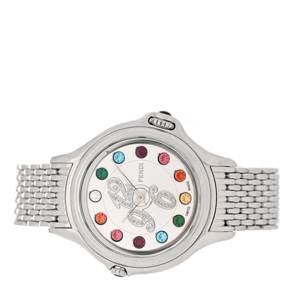 Fendi Stainless Steel Diamond Topaz 38mm Crazy Carats Rotating Gem Quartz Watch 4 of 7
