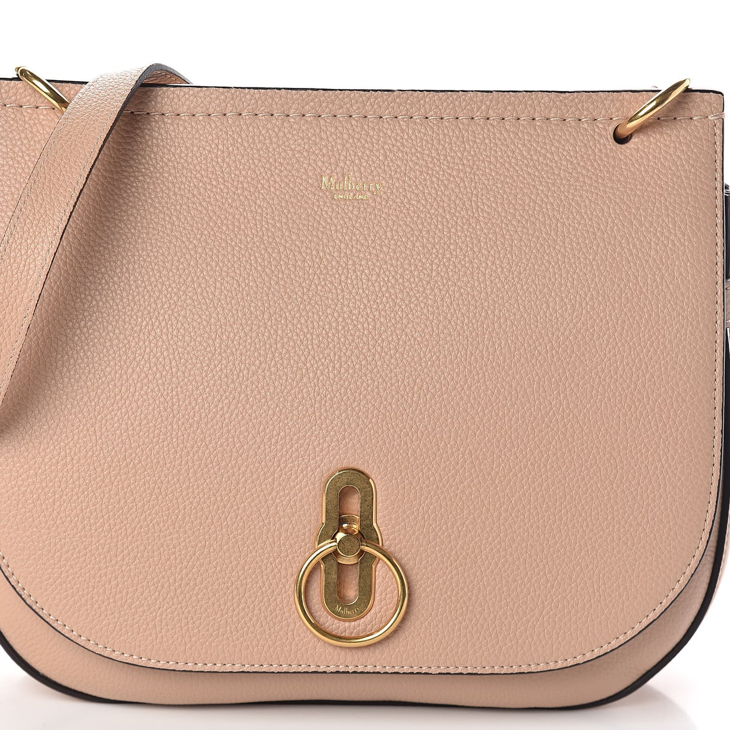 Small Classic Grain Calfskin Amberley Satchel Rosewater