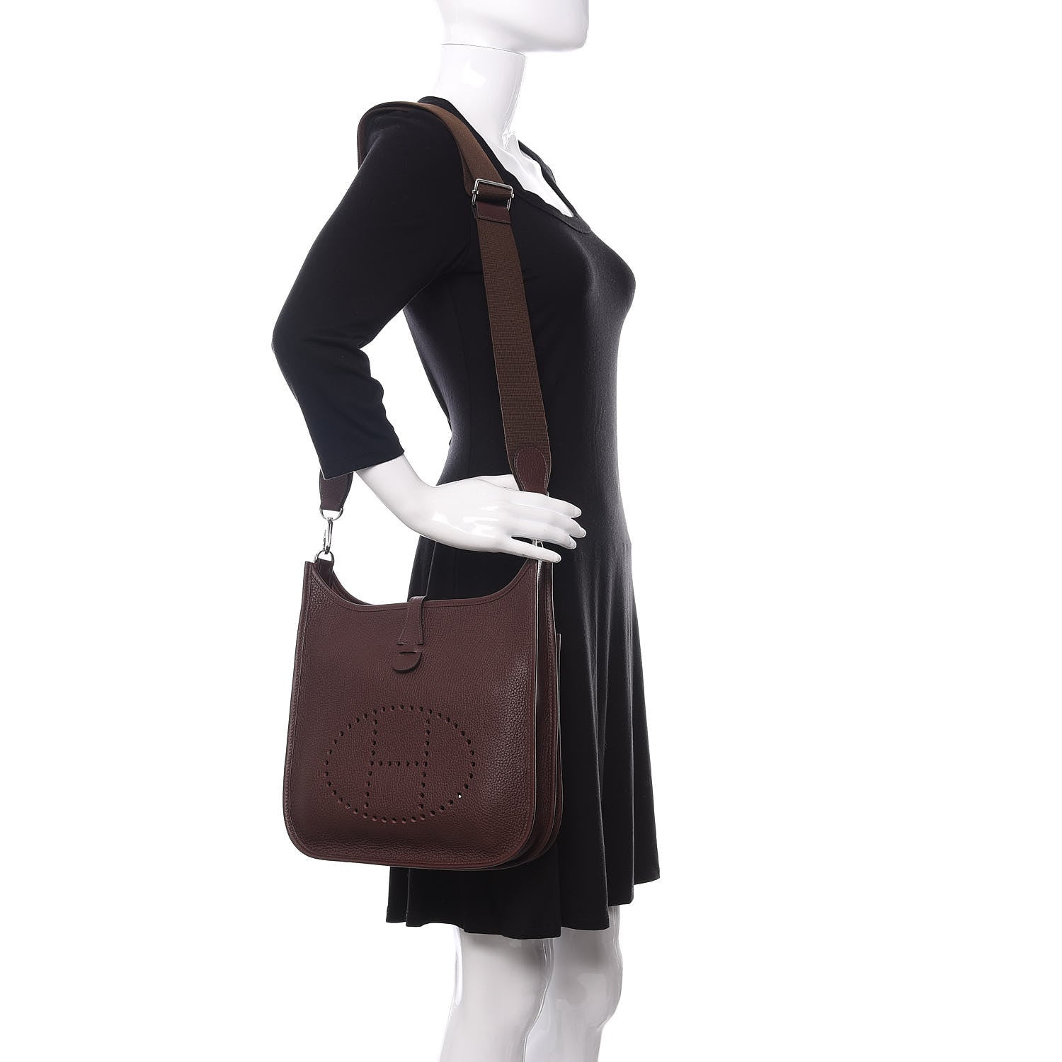 Hermes Taurillon Clemence Evelyne III PM Havane 2 of 11