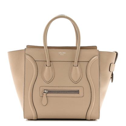 Celine Drummed Calfskin Micro Luggage Dune 1 of 17