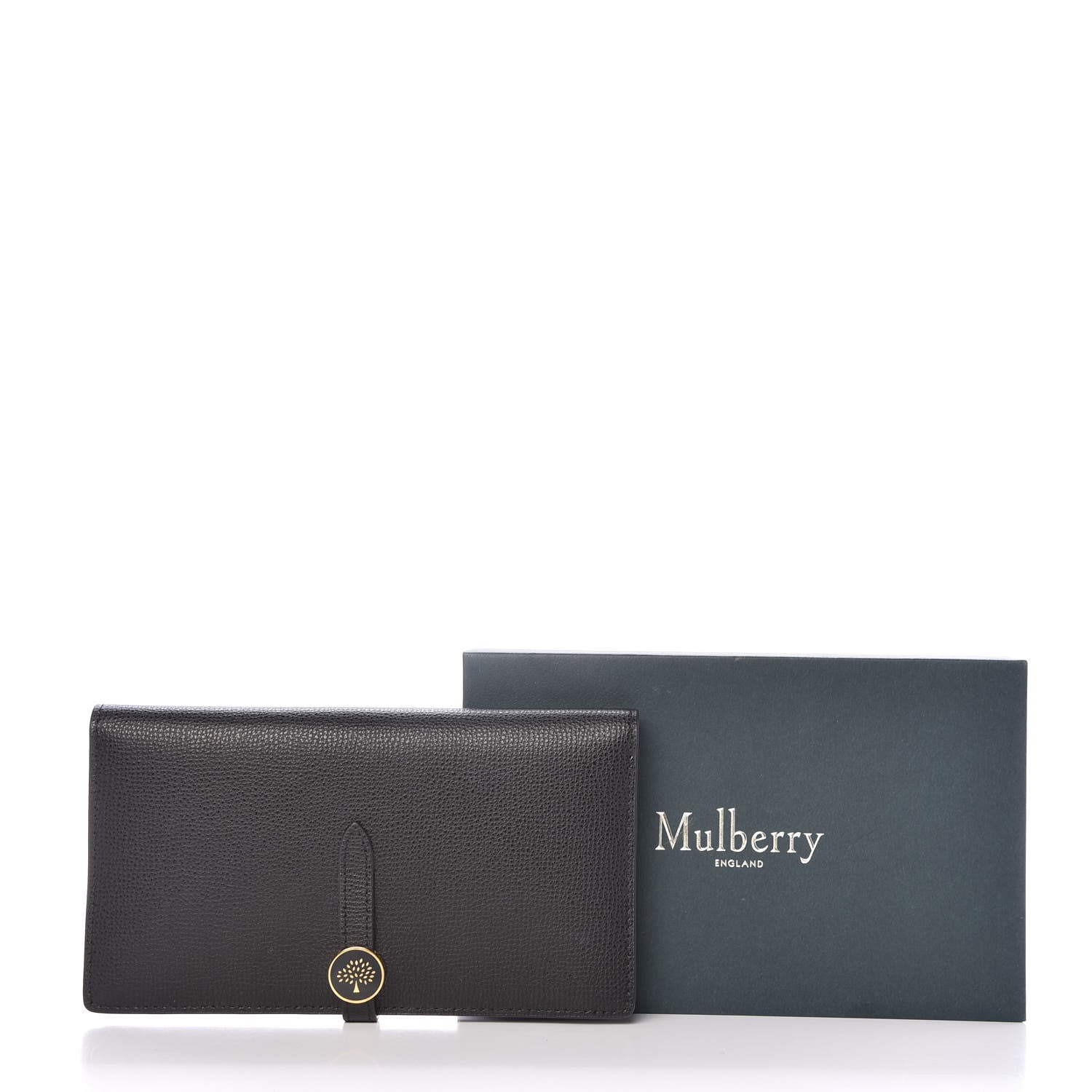 Mulberry Cross Grain Calfskin Tree Long Wallet Black 10 of 10