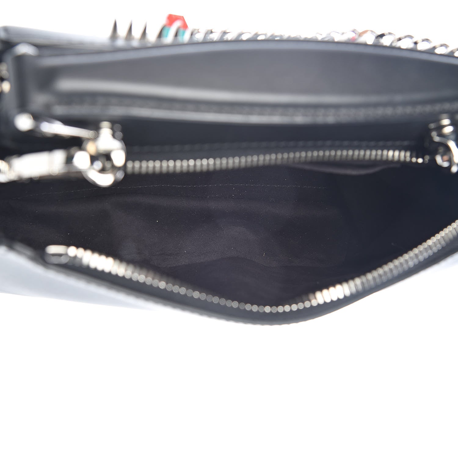 Fendi Vitello Baltico Hypnoteyes Studded Small Dotcom Click Chain Satchel Black 5 of 11