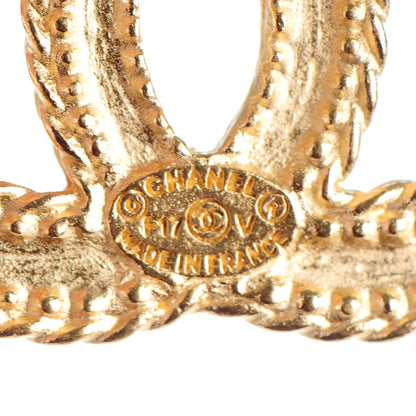 Chanel CC Drop Earrings Matte Gold 4 of 5