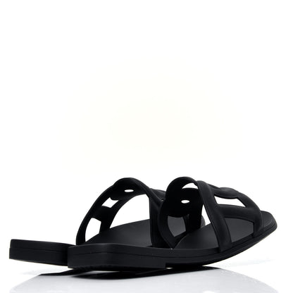 Hermes Rubber Aloha Sandals 38 Black 3 of 9