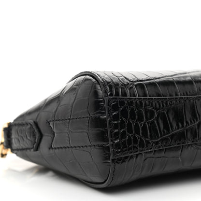 Givenchy Calfskin Crocodile Embossed Nano Antigona Black 8 of 9