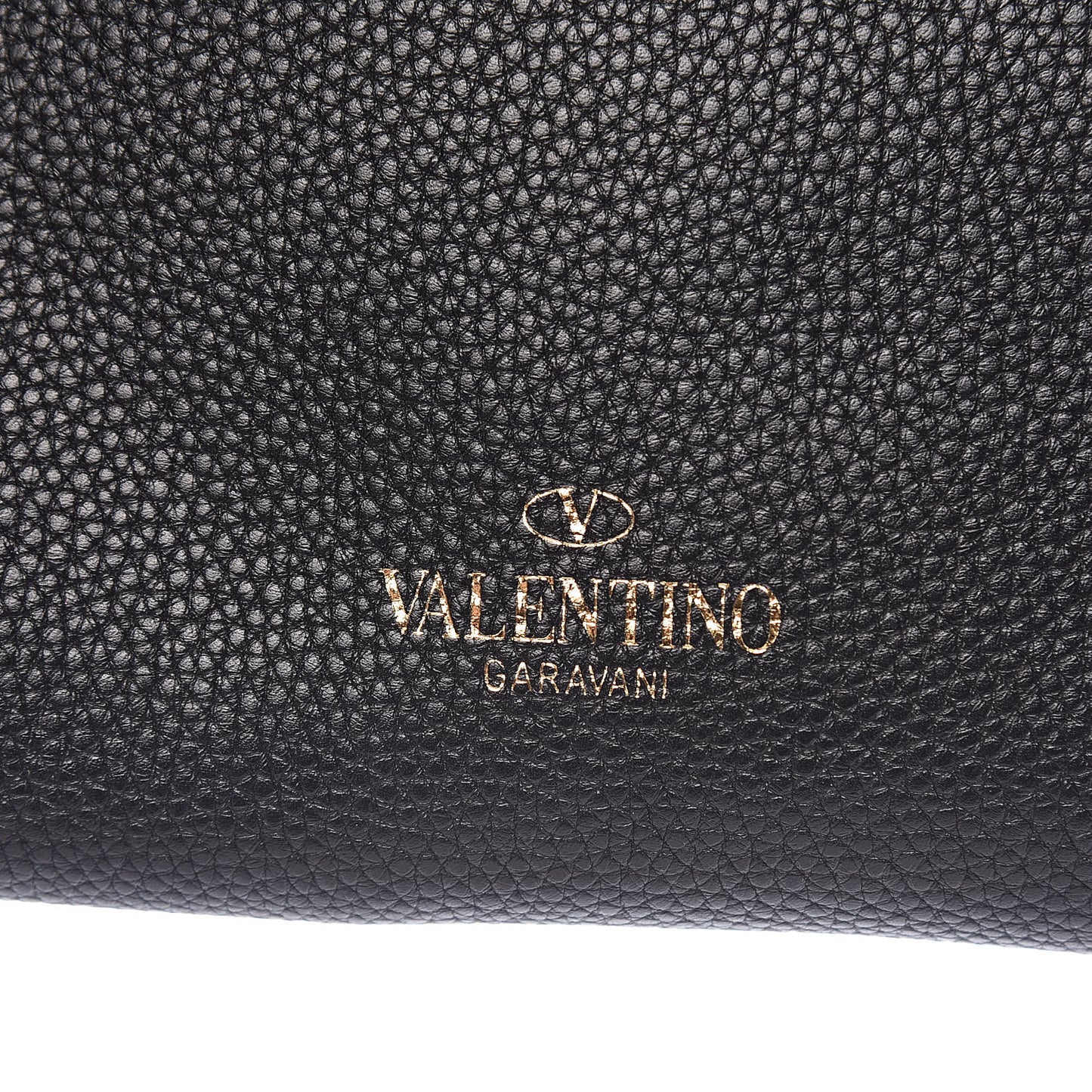 Pebbled Calfskin Rockstud Single Handle Flap Bag Black