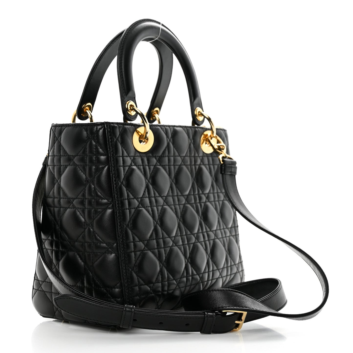 Lambskin Cannage Medium Lady Dior Black