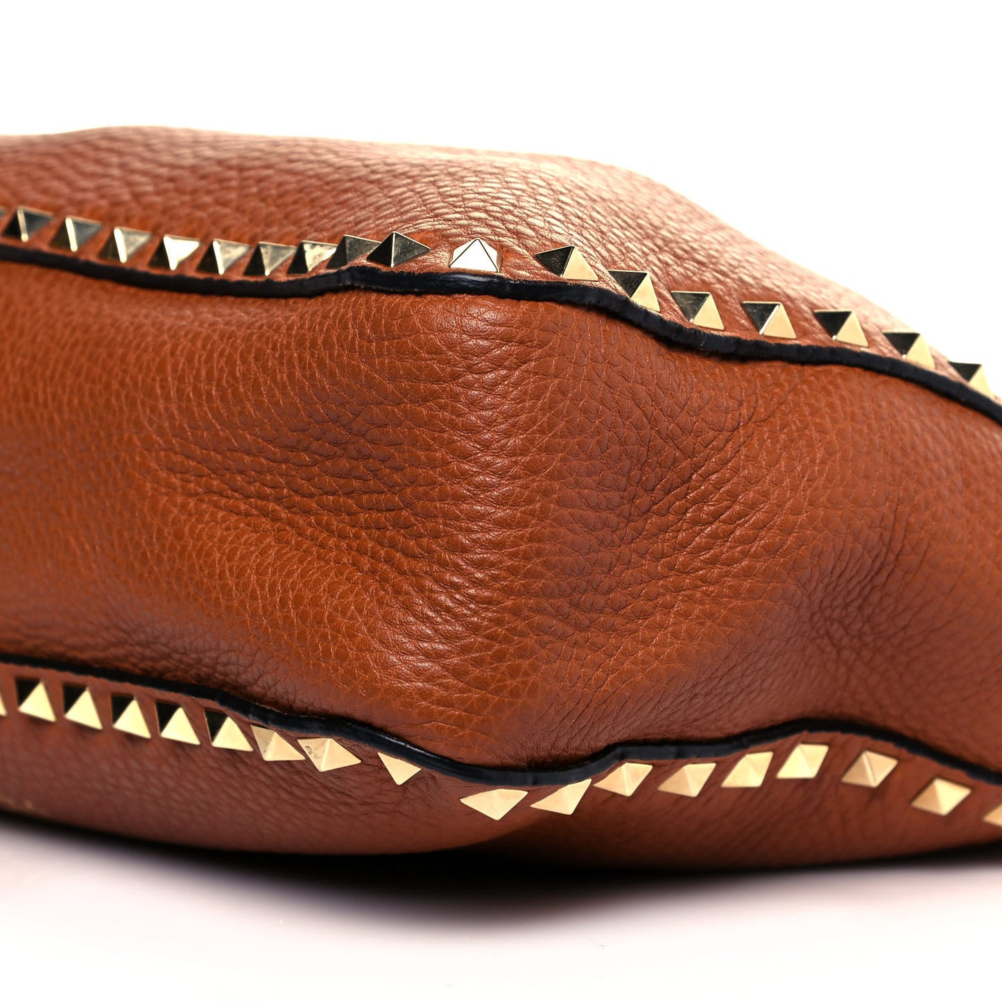 Pebbled Calfskin Large Rockstud Flip-Lock Messenger Bag Light Cuir