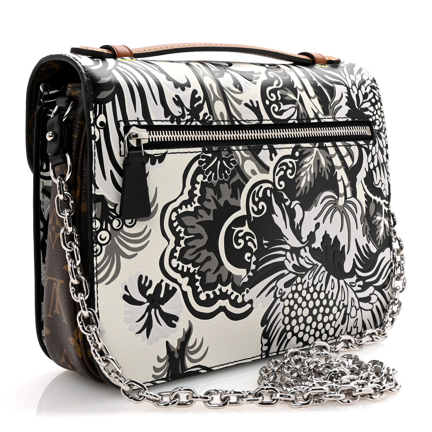 Louis Vuitton Epi Monogram Floral Pochette Metis Black White 3 of 9