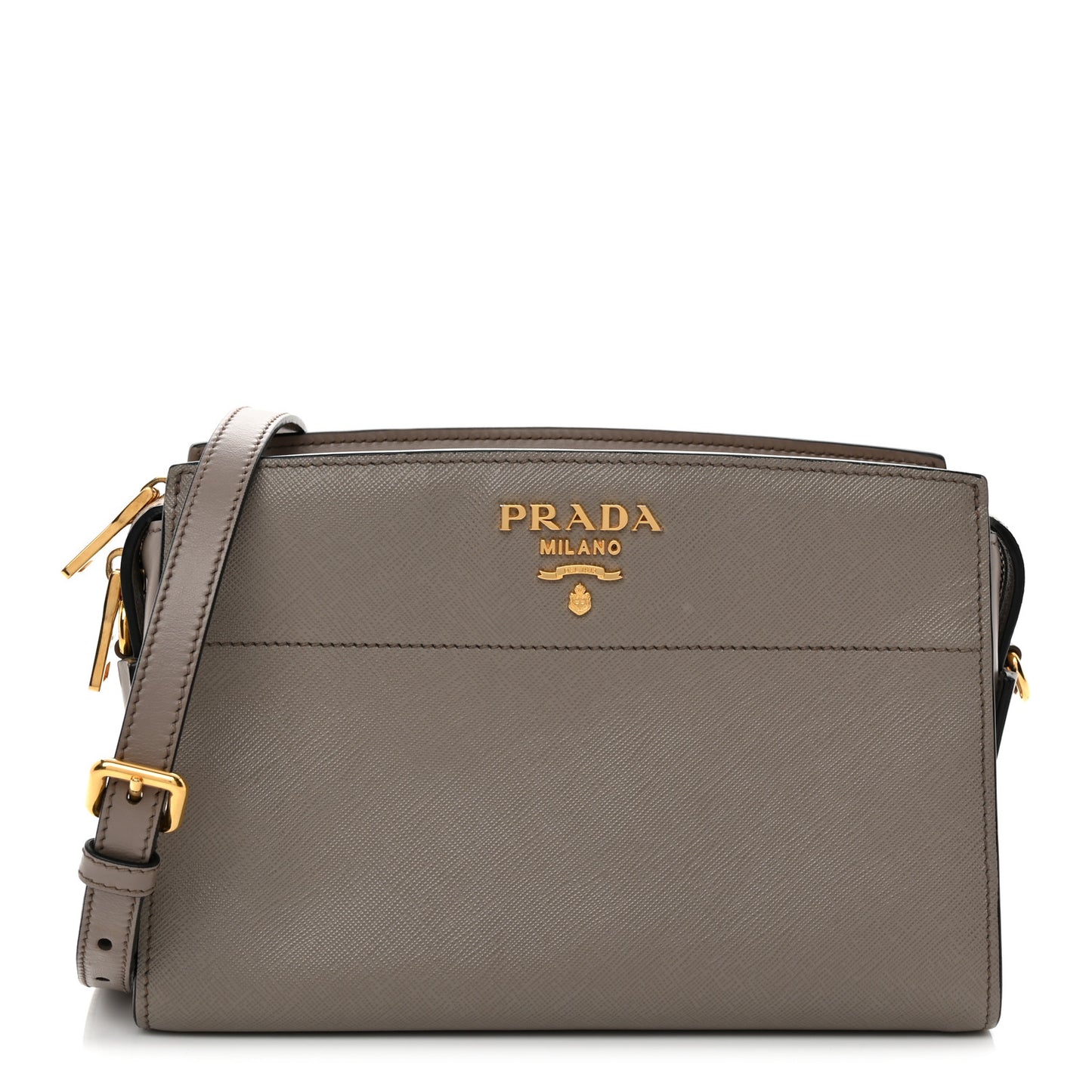 Saffiano Calfskin Esplanade Crossbody Bag Argilla